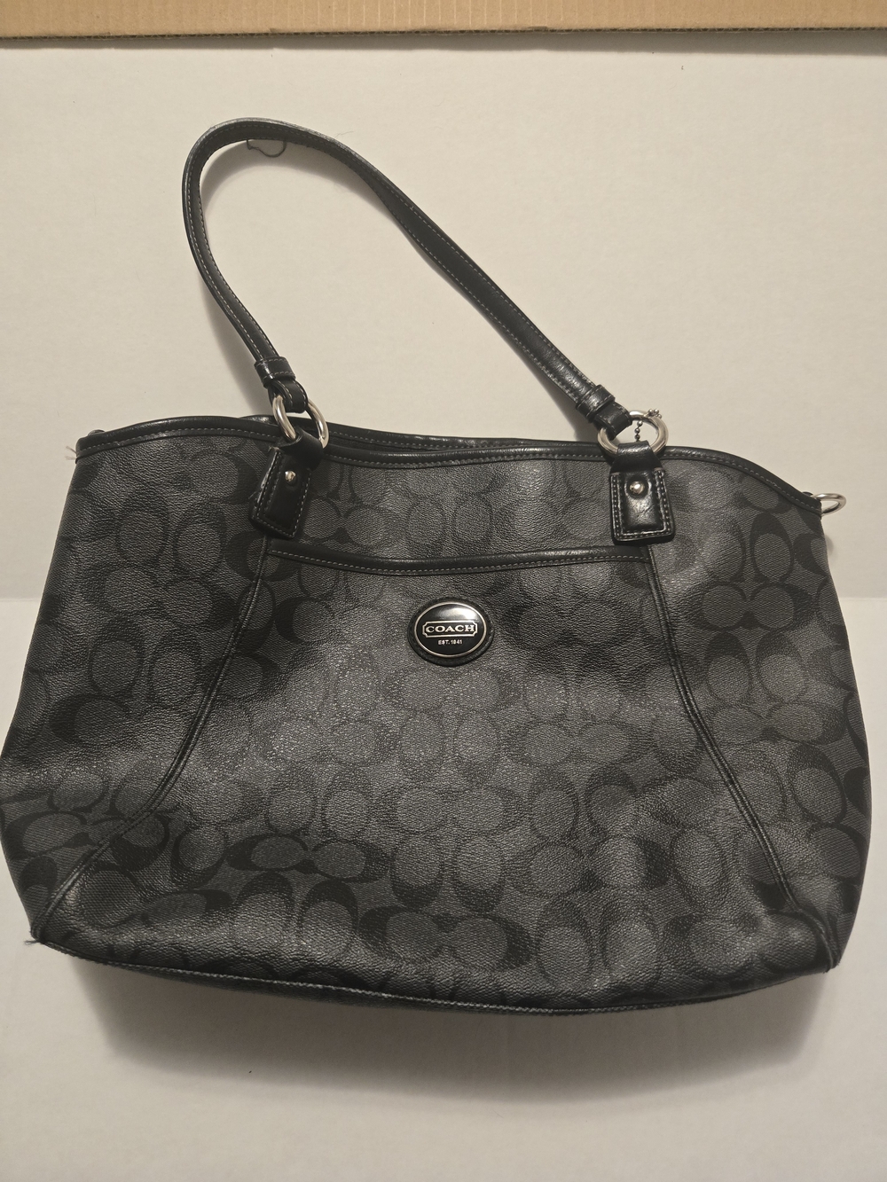 COACH Black Signature Tote Bag